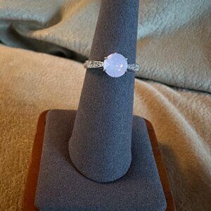 fragrant jewels opalescent cz ring sz 6 silver